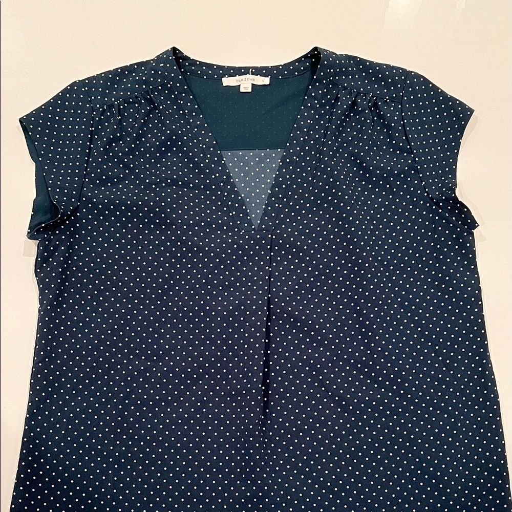 Stitch Fix hunter green polka dot blouse